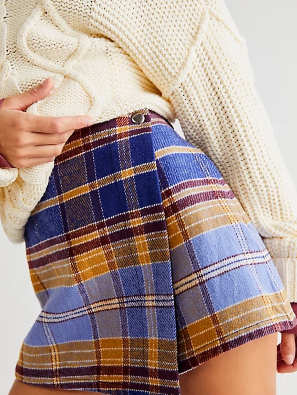 Free People Emmy Mini Menswear Skort Size 6 Plaid NWT New England Preppy
